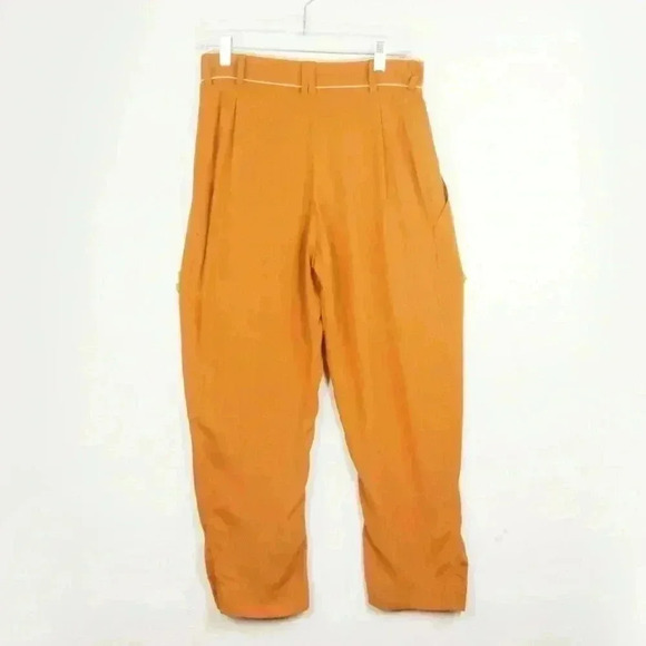 Yiorgos Eleftheriades Greece Luxury Designer High Rise Orange Lightweight Pants - Picture 6 of 7